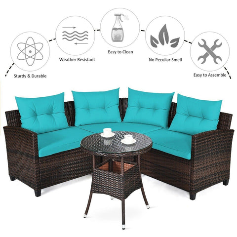 Costway Outdoor Furniture 4 Pcs Furniture Patio Set Outdoor Wicker Sofa Set by Costway 4 Pcs Furniture Patio Set Outdoor Wicker Sofa Set by Costway 21935806