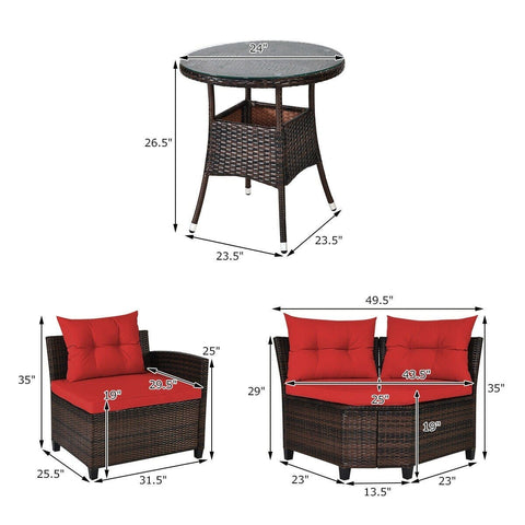 Costway Outdoor Furniture 4 Pcs Furniture Patio Set Outdoor Wicker Sofa Set by Costway 4 Pcs Furniture Patio Set Outdoor Wicker Sofa Set by Costway 21935806