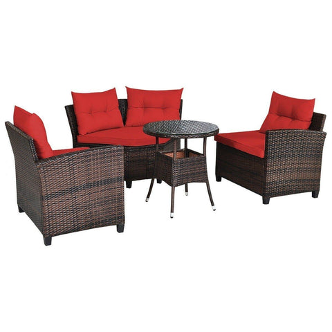 Costway Outdoor Furniture 4 Pcs Furniture Patio Set Outdoor Wicker Sofa Set by Costway 4 Pcs Furniture Patio Set Outdoor Wicker Sofa Set by Costway 21935806