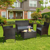 Image of Costway Outdoor Furniture 4 Pcs Patio Rattan Conversation Set Outdoor Wicker Furniture Set by Costway