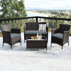 Image of Costway Outdoor Furniture 4 Pcs Patio Rattan Conversation Set Outdoor Wicker Furniture Set by Costway