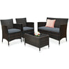 Image of Costway Outdoor Furniture 4 Pcs Patio Rattan Conversation Set Outdoor Wicker Furniture Set by Costway