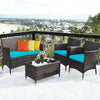 Image of Costway Outdoor Furniture 4 Pcs Patio Rattan Conversation Set Outdoor Wicker Furniture Set by Costway