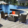 Image of Costway Outdoor Furniture 4 Pcs Patio Rattan Conversation Set Outdoor Wicker Furniture Set by Costway