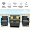 Image of Costway Outdoor Furniture 4 Pcs Patio Rattan Conversation Set Outdoor Wicker Furniture Set by Costway