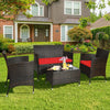 Image of Costway Outdoor Furniture 4 Pcs Patio Rattan Conversation Set Outdoor Wicker Furniture Set by Costway