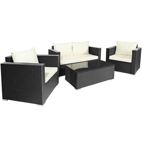 Costway Outdoor Furniture 4 Pcs Patio Rattan Cushioned Furniture Set by Costway 4 Pcs Patio Rattan Cushioned Furniture Set by Costway SKU# 69184750