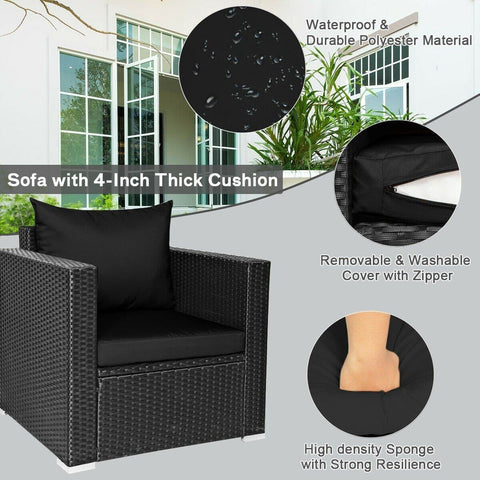 Costway Outdoor Furniture 4 Pcs Patio Rattan Cushioned Furniture Set by Costway 4 Pcs Patio Rattan Cushioned Furniture Set by Costway SKU# 69184750