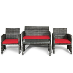 4 PCS Patio Rattan Furniture Set by Costway