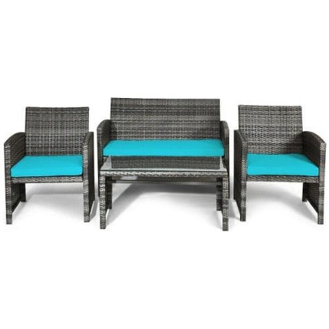 Costway Outdoor Furniture 4 PCS Patio Rattan Furniture Set by Costway 4 PCS Patio Rattan Furniture Set by Costway SKU# 13890462