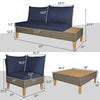 Image of Costway Outdoor Furniture 4 PCS Patio Rattan Furniture Set with Wooden Side Table by Costway