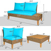 Image of Costway Outdoor Furniture 4 PCS Patio Rattan Furniture Set with Wooden Side Table by Costway