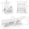 Image of Costway Outdoor Furniture 5 Position Adjustable Folding Lounger Chaise Chair on Wheels by Costway