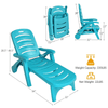 Image of Costway Outdoor Furniture 5 Position Adjustable Folding Lounger Chaise Chair on Wheels by Costway