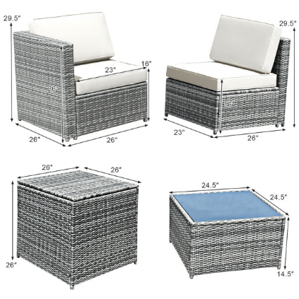 Costway Outdoor Furniture 8 Piece Wicker Sofa Rattan Dinning Set Patio Furniture with Storage Table by Costway 8 Piece Wicker Sofa Rattan Dinning Set Patio  Storage Table by Costway8 Piece Wicker Sofa Rattan Dinning Set Patio Furniture with Storage Table by Costway