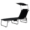 Image of Adjustable Outdoor Recliner Chair with Canopy Shade SKU: 90216537