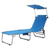 Image of Adjustable Outdoor Recliner Chair with Canopy Shade SKU: 90216537