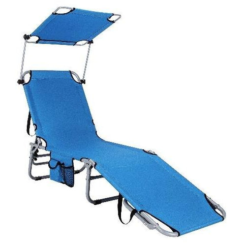 Adjustable Outdoor Recliner Chair with Canopy Shade SKU: 90216537