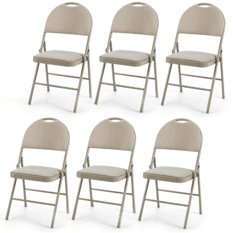 6 Pack Folding Chairs Portable Padded Office Kitchen Dining Chairs by Costway SKU# 82130574