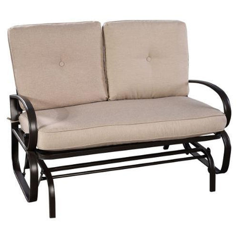 Costway Outdoor Furniture Beige Outdoor Patio Cushioned Rocking Bench Loveseat by Costway 751379386683 17536042-Be Outdoor Patio Cushioned Rocking Bench Loveseat by Costway SKU 17536042