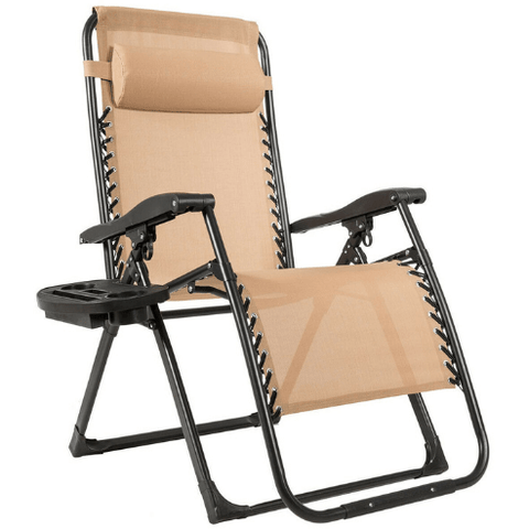 Oversize Lounge Chair with Cup Holder of Heavy Duty for outdoor by Costway SKU# 95263081