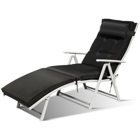 Costway Outdoor Furniture Black Outdoor Lightweight Folding Chaise Lounge Chair by Costway 42089713-Black Outdoor Lightweight Folding Chaise Lounge Chair by Costway SKU 42089713