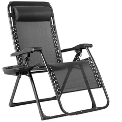 Oversize Lounge Chair with Cup Holder of Heavy Duty for outdoor by Costway