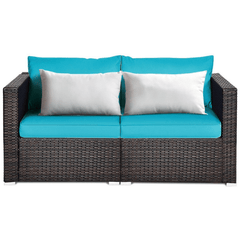 2PCS Patio Rattan Sectional Conversation Sofa Set by Costway