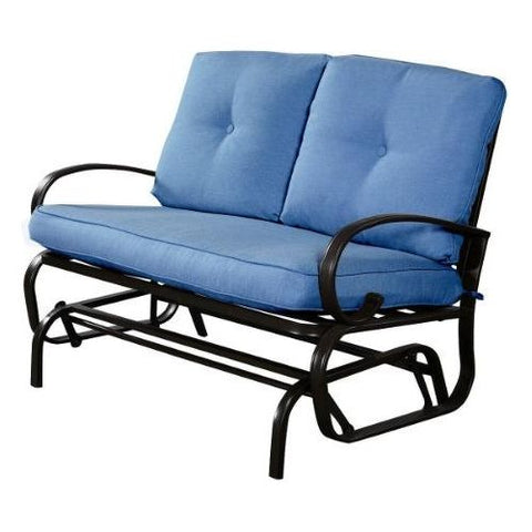 Costway Outdoor Furniture Blue Outdoor Patio Cushioned Rocking Bench Loveseat by Costway 751379386683 17536042-Bl Outdoor Patio Cushioned Rocking Bench Loveseat by Costway SKU 17536042