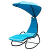 Image of Costway Outdoor Furniture Blue Patio Hanging Swing Chaise Lounge Chair by Costway 7461758134028 65814709-Bl Patio Hanging Swing Chaise Lounge Chair by Costway SKU# 65814709