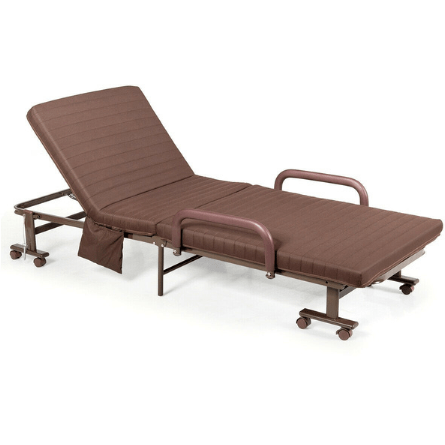 Costway Outdoor Furniture Brown Folding Adjustable Guest Single Bed Lounge Portable with Wheels by Costway 781880212089 47839265 Folding Adjustable Guest Single Bed Lounge Portable  Wheels by Costway