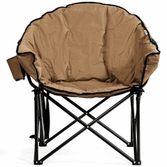 Folding Camping Moon Padded Chair with Carry Bag by Costway