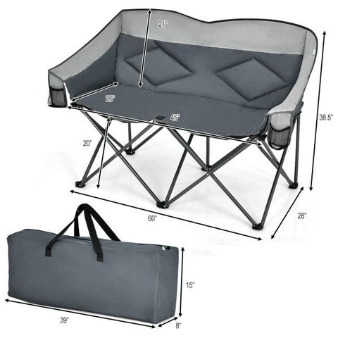 Costway Outdoor Furniture Folding Camping Chair with Bags and Padded Backrest by Costway