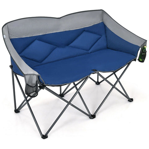 Costway Outdoor Furniture Folding Camping Chair with Bags and Padded Backrest by Costway