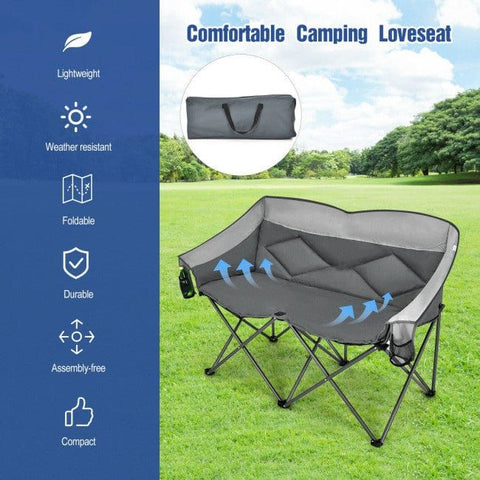 Costway Outdoor Furniture Folding Camping Chair with Bags and Padded Backrest by Costway 80761942