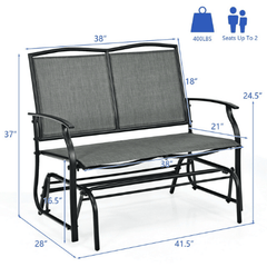 Iron Patio Rocking Chair for Outdoor Backyard and Lawn by Costway