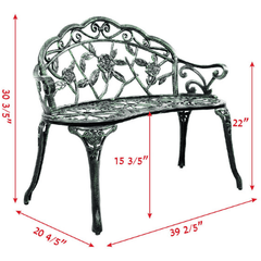 Aluminum Patio Outdoor Garden Bench Chair Loveseat Cast by Costway