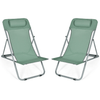 Image of Costway Outdoor Furniture Green Portable Beach Chair Set of 2 with Headrest by Costway 41062578- G Portable Beach Chair Set of 2 with Headrest by Costway SKU# 41062578