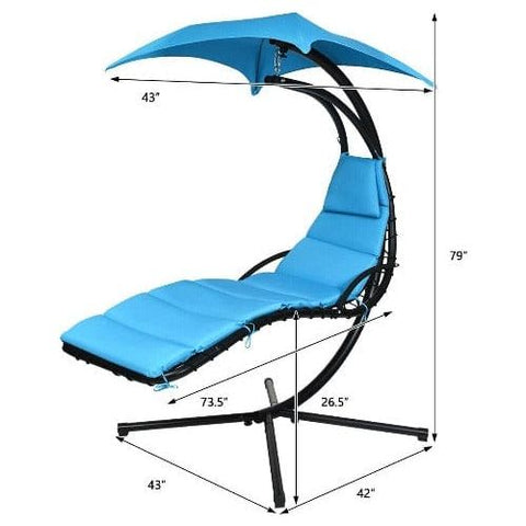 Costway Outdoor Furniture Hanging Stand Chaise Lounger Swing Chair w/ Pillow by Costway Hanging Stand Chaise Lounger Swing Chair w/ Pillow by Costway 09463217