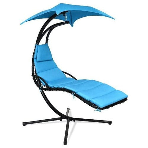 Costway Outdoor Furniture Hanging Stand Chaise Lounger Swing Chair w/ Pillow by Costway Hanging Stand Chaise Lounger Swing Chair w/ Pillow by Costway 09463217