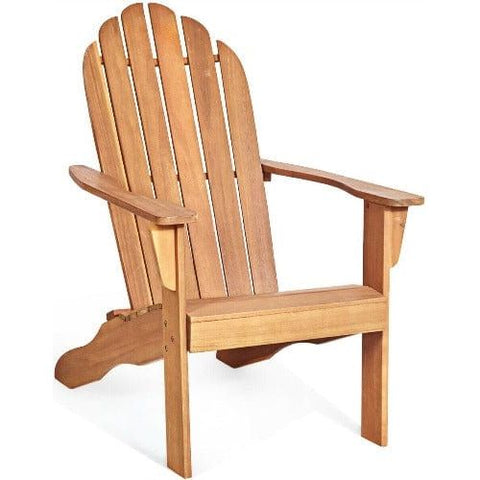 Costway Outdoor Furniture Natural Outdoor Solid Wood Durable Patio Adirondack Chair By Costway 7461758697066 08521680-N Outdoor Solid Wood Durable Patio Adirondack Chair By Costway 08521679