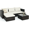 Image of Costway Outdoor Furniture Off White 5 Pcs Patio Rattan Sectional Furniture Set with Cushions and Coffee Table By Costway 796914885412 01856239 5 Pcs Patio Rattan Sectional Furniture Cushions Coffee Table Costway