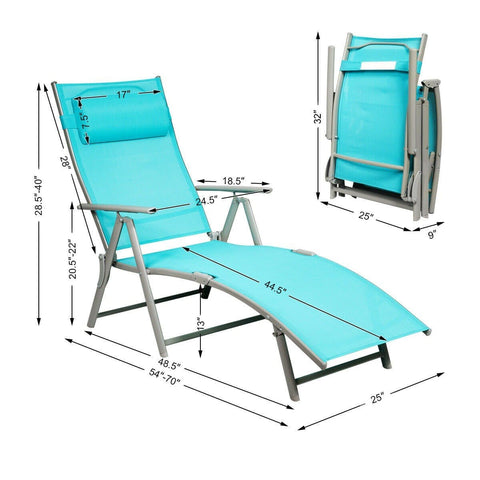 Costway Outdoor Furniture Outdoor Lightweight Folding Chaise Lounge Chair by Costway Outdoor Lightweight Folding Chaise Lounge Chair by Costway SKU 42089713