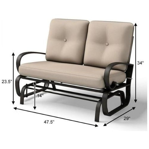 Costway Outdoor Furniture Outdoor Patio Cushioned Rocking Bench Loveseat by Costway Outdoor Patio Cushioned Rocking Bench Loveseat by Costway SKU 17536042