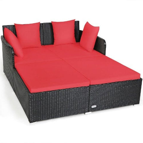 Costway Outdoor Furniture Outdoor Patio Rattan Daybed Thick Pillows Cushioned Sofa Furniture by Costway Outdoor Patio Rattan Daybed Thick Pillows Cushioned Sofa Furniture by Costway SKU# 65814709