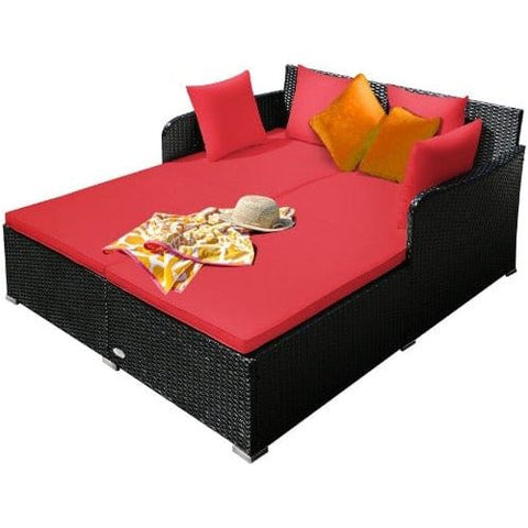 Costway Outdoor Furniture Outdoor Patio Rattan Daybed Thick Pillows Cushioned Sofa Furniture by Costway Outdoor Patio Rattan Daybed Thick Pillows Cushioned Sofa Furniture by Costway SKU# 65814709