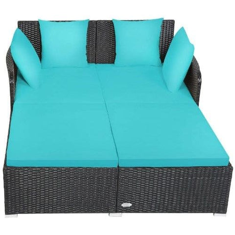 Costway Outdoor Furniture Outdoor Patio Rattan Daybed Thick Pillows Cushioned Sofa Furniture by Costway Outdoor Patio Rattan Daybed Thick Pillows Cushioned Sofa Furniture by Costway SKU# 65814709