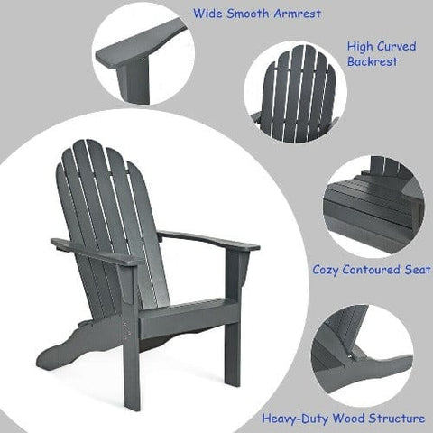 Costway Outdoor Furniture Outdoor Solid Wood Durable Patio Adirondack Chair By Costway Outdoor Solid Wood Durable Patio Adirondack Chair By Costway 08521679