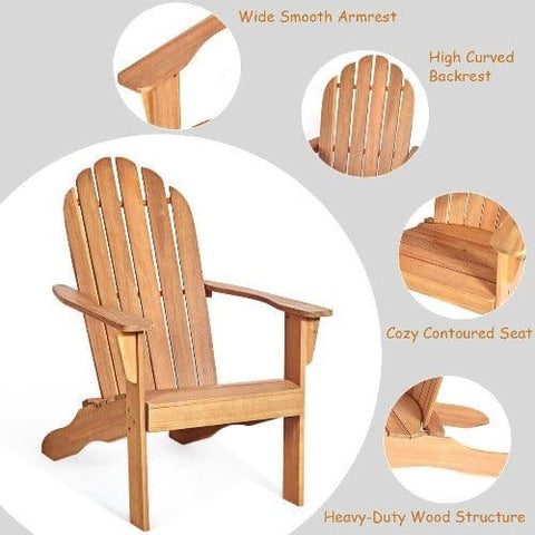 Costway Outdoor Furniture Outdoor Solid Wood Durable Patio Adirondack Chair By Costway Outdoor Solid Wood Durable Patio Adirondack Chair By Costway 08521679