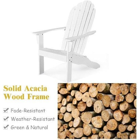 Costway Outdoor Furniture Outdoor Solid Wood Durable Patio Adirondack Chair By Costway Outdoor Solid Wood Durable Patio Adirondack Chair By Costway 08521679